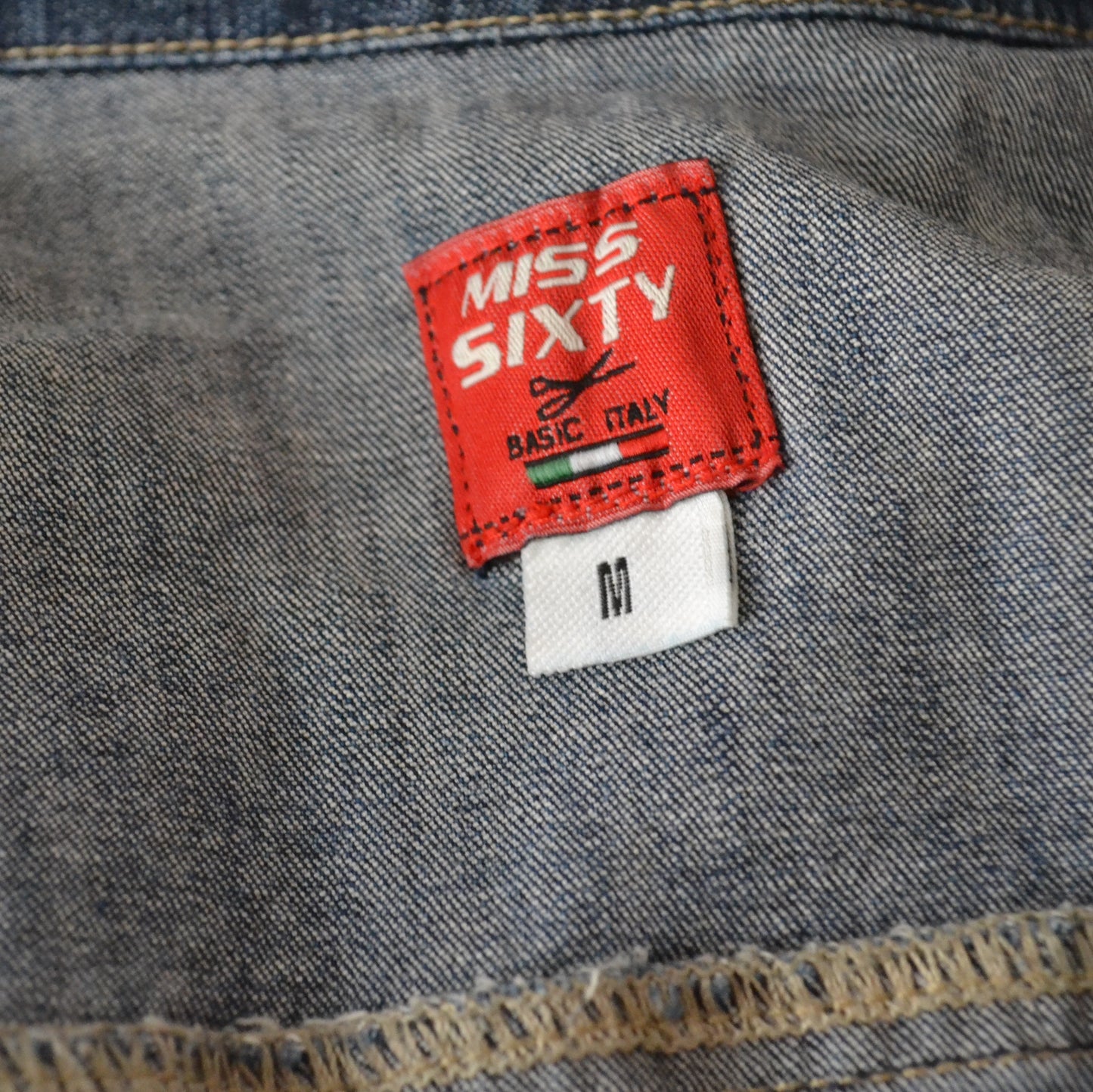 Vintage Denim Zip Up Top M