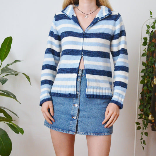 Stripe cardigan L