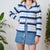 Stripe cardigan L