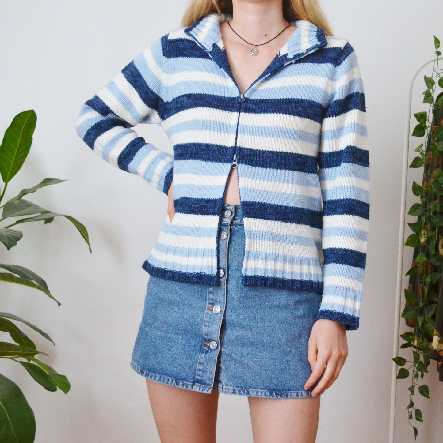 Stripe cardigan L