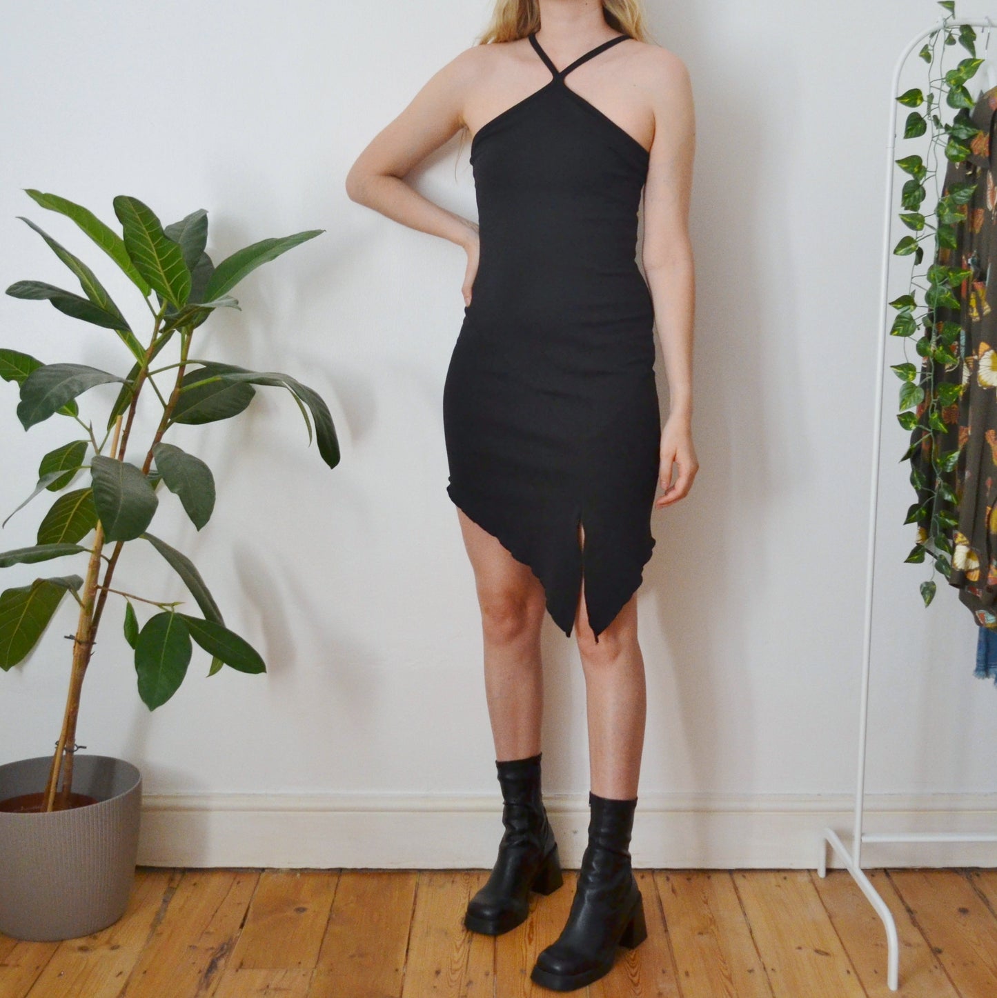 Vintage Crossover Back Dress