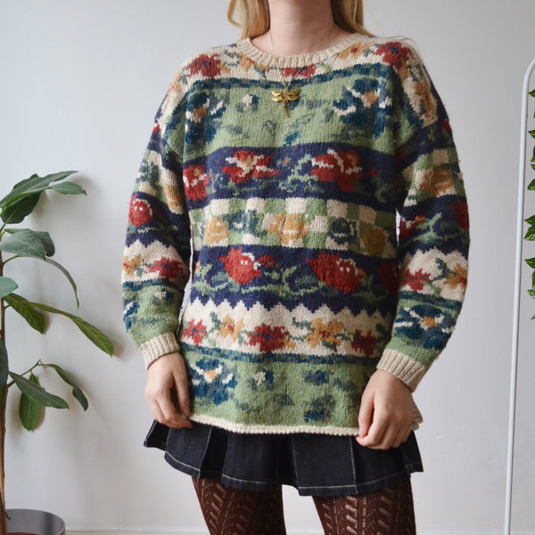 Vintage Floral Jumper L