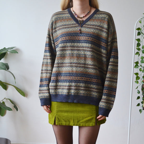 Vintage V Neck Jumper L
