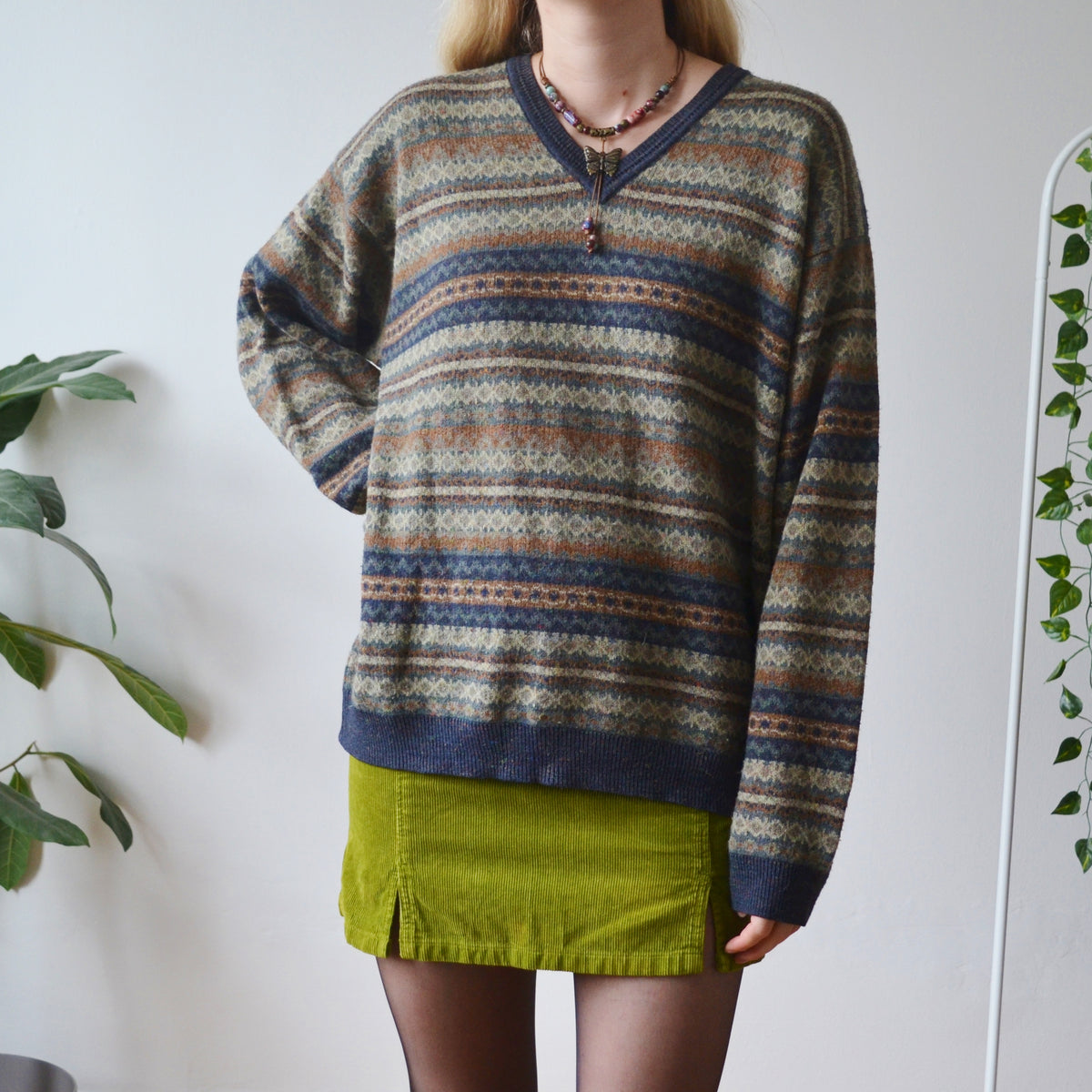 Vintage V Neck Jumper L