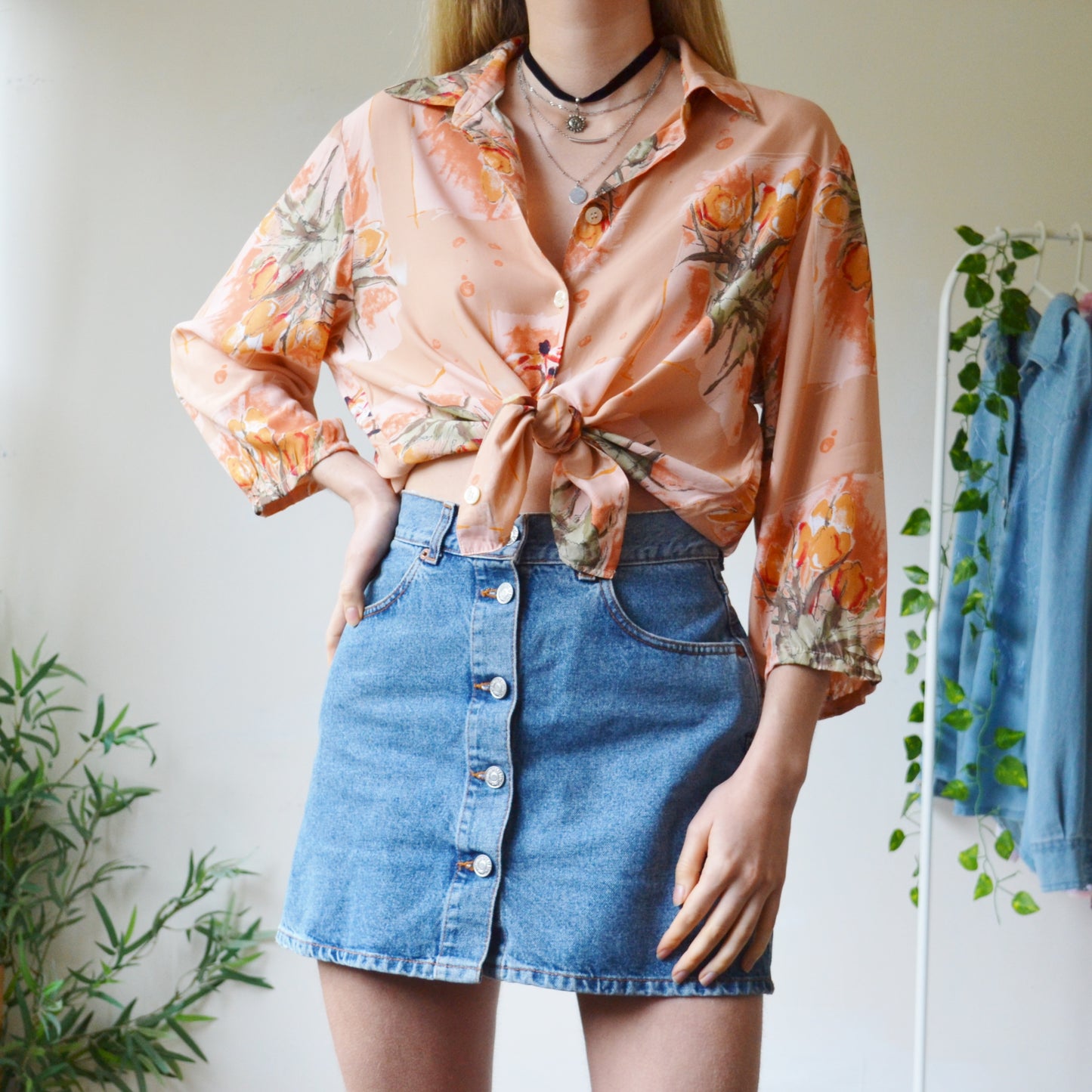 Abstract floral shirt M