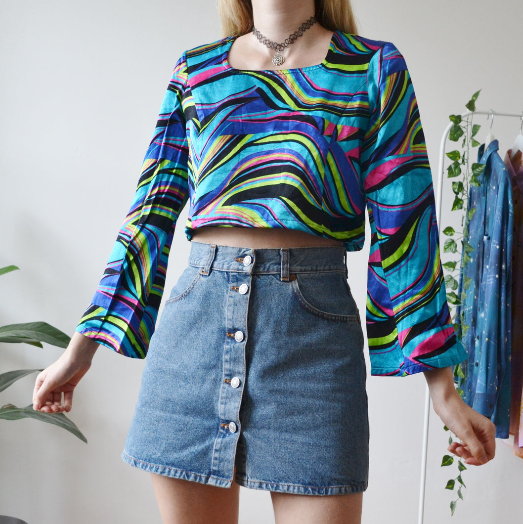 Abstract crop top S