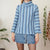 Blue stripe roll neck S