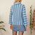 Blue stripe roll neck S
