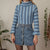 Blue stripe roll neck S