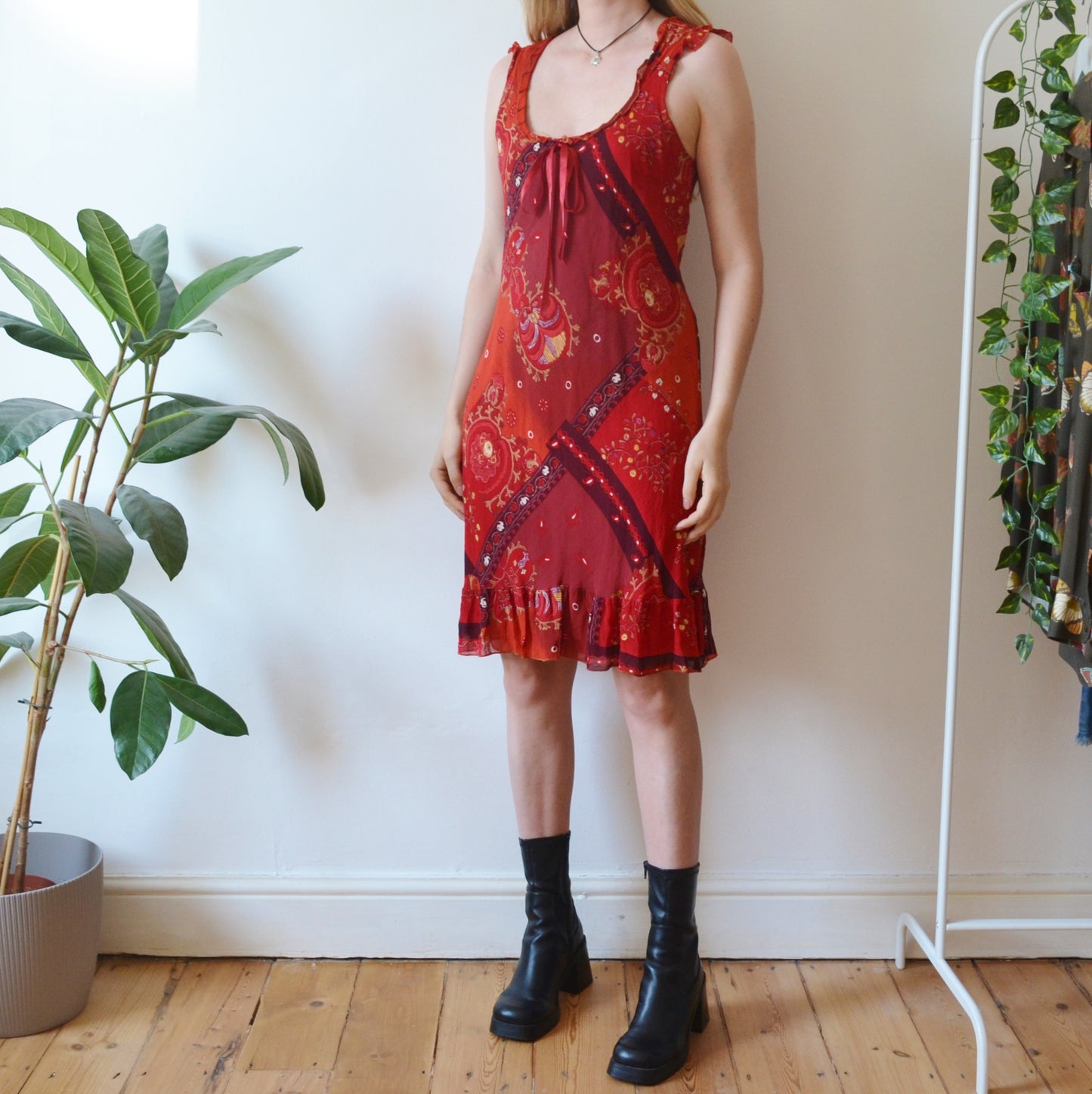 Vintage 90s Red Dress M