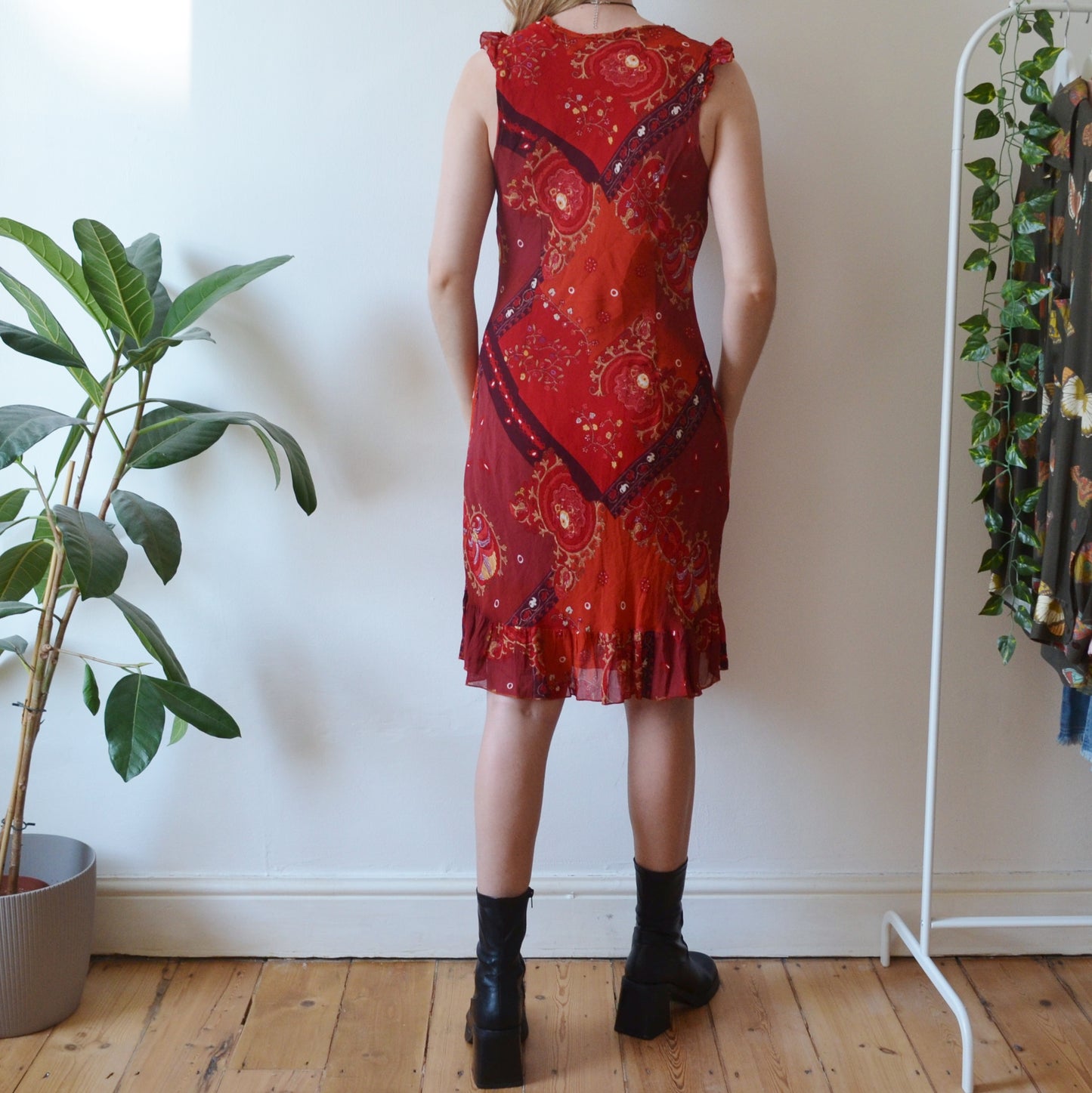 Vintage 90s Red Dress M