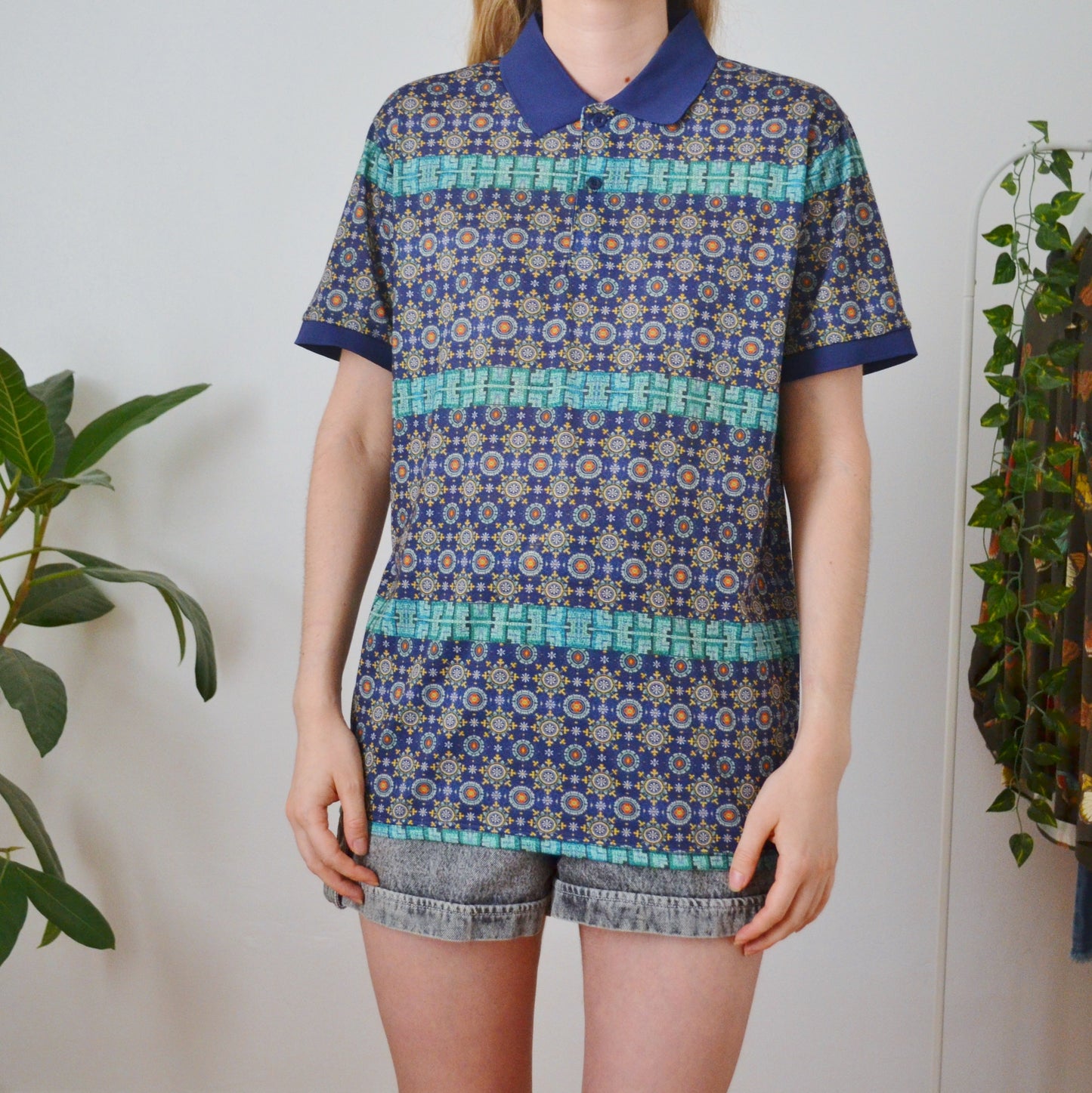 Vintage Retro Polo Top M