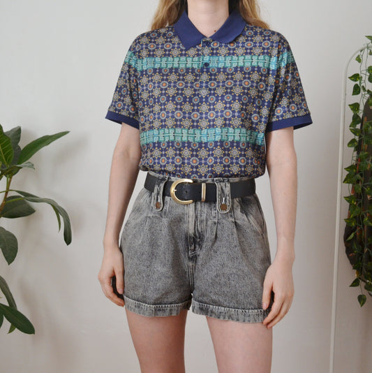 Vintage Retro Polo Top M