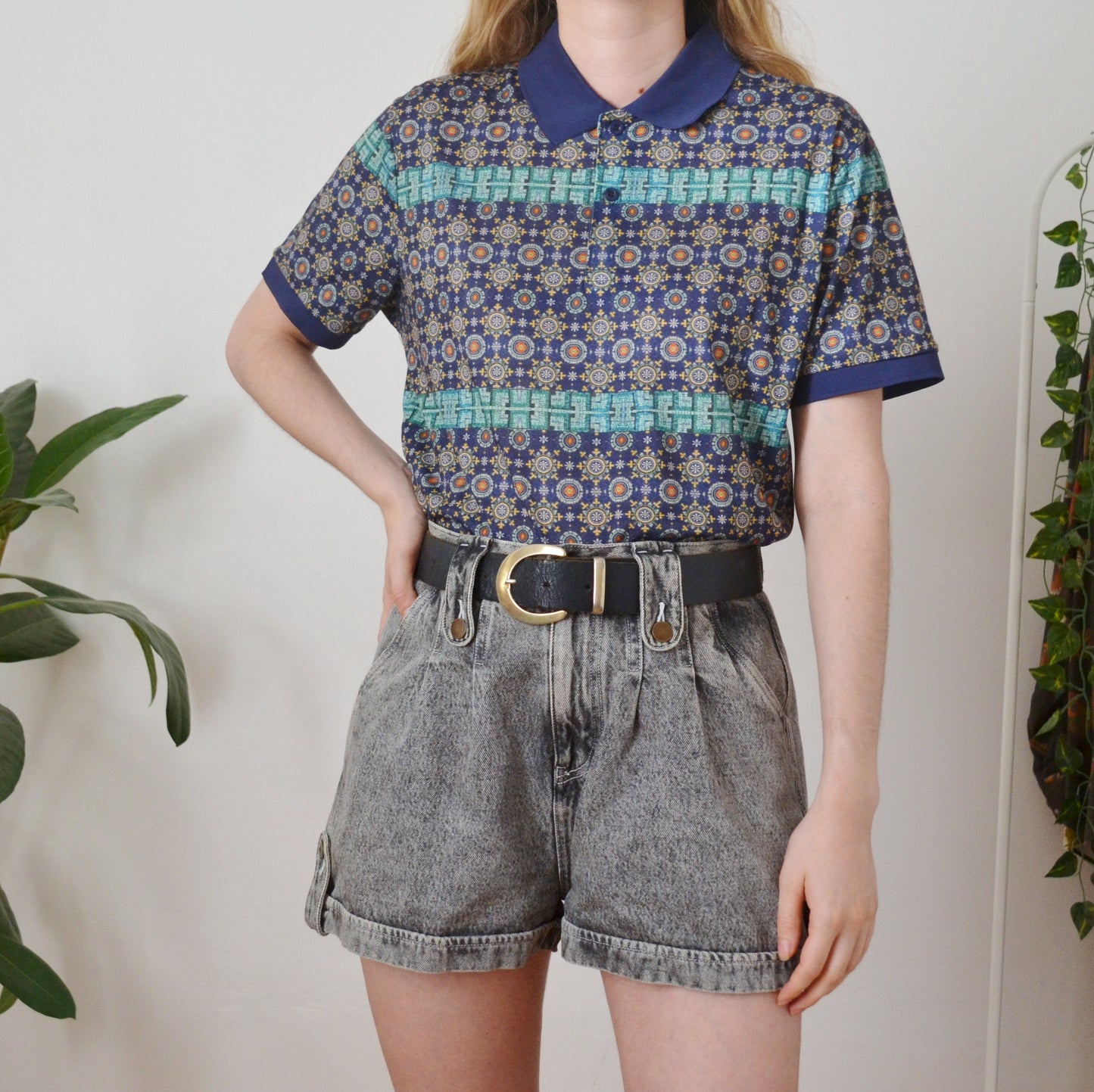 Vintage Retro Polo Top M