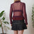 Vintage Plum Mesh Cardigan S
