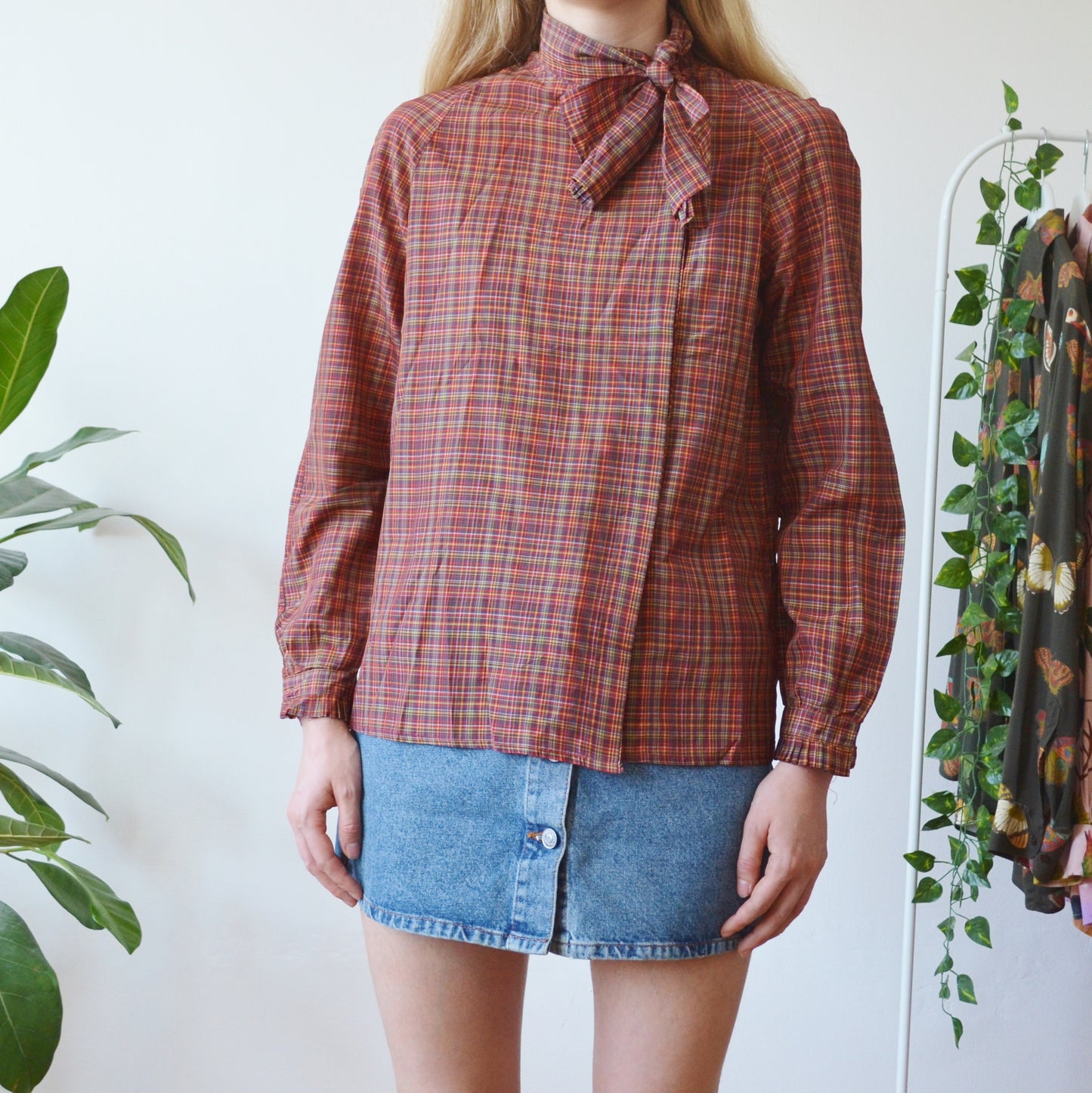 Plaid blouse S