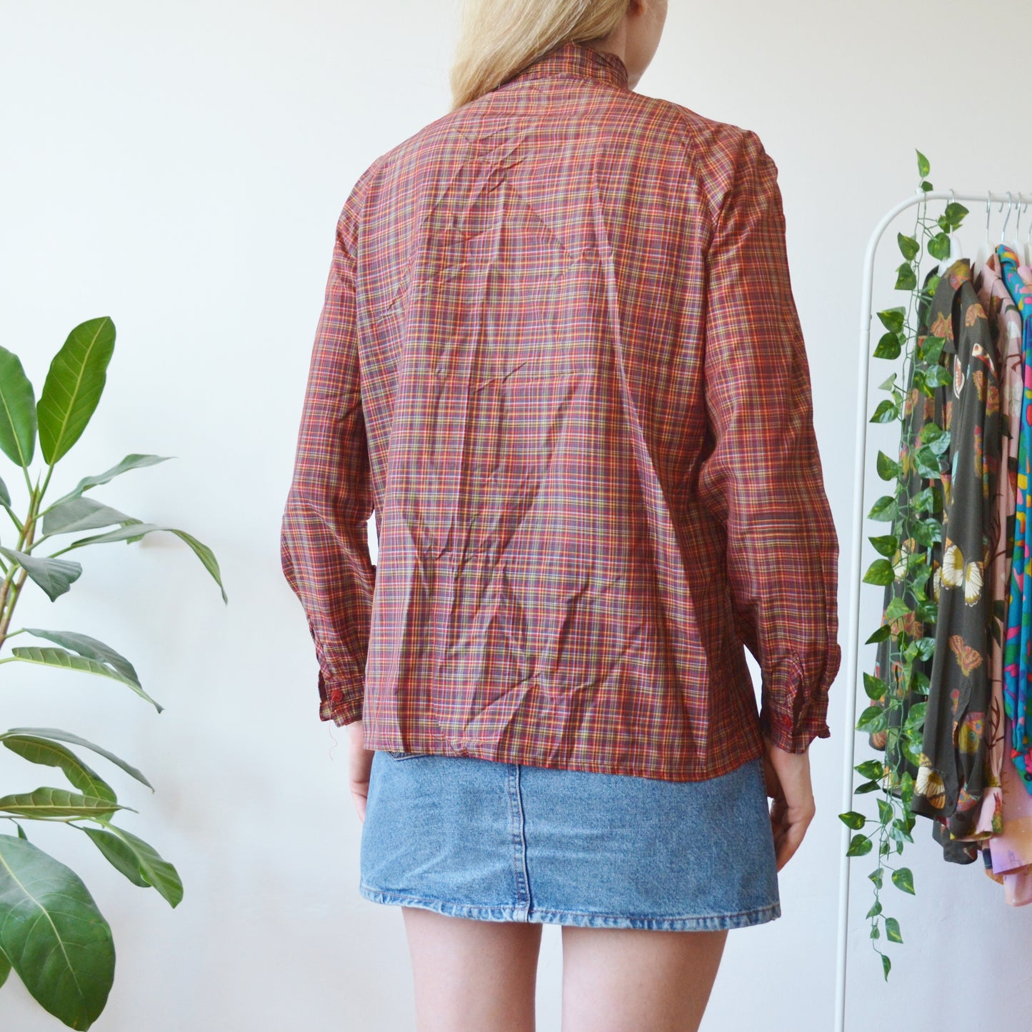Plaid blouse S