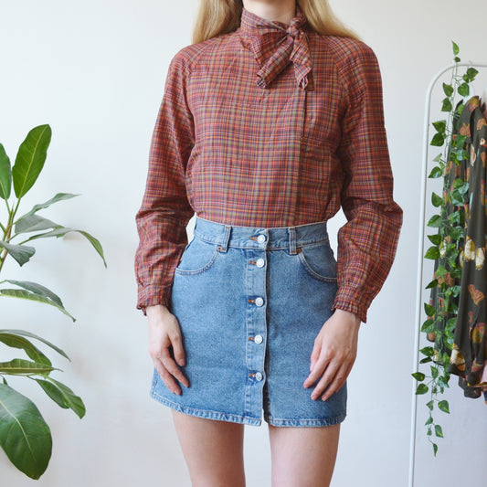 Plaid blouse S