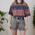 Vintage Abstract Polo Top XL