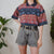 Vintage Abstract Polo Top XL