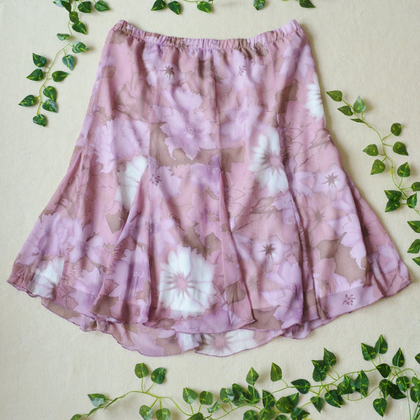 Lilac floral skirt uk 26