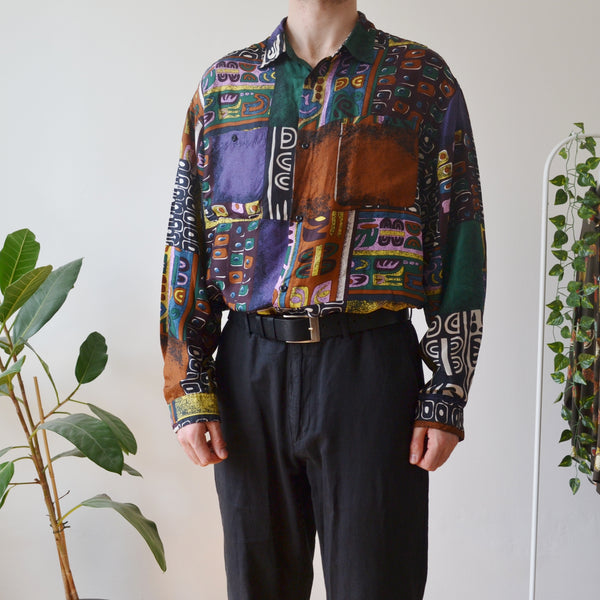 Vintage Silk Shirt XL