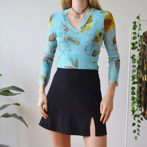 Floral mesh top S