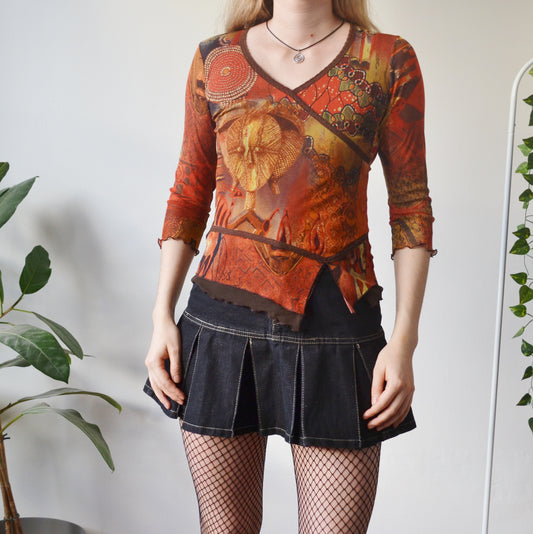 Boho mesh top S