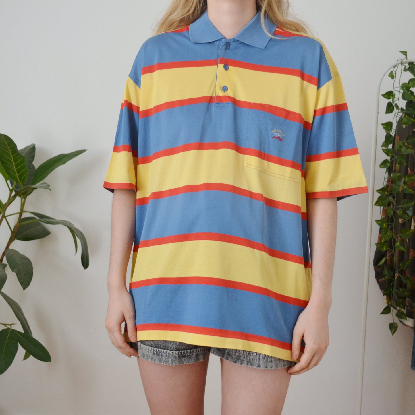Vintage Stripe Polo Top 2XL