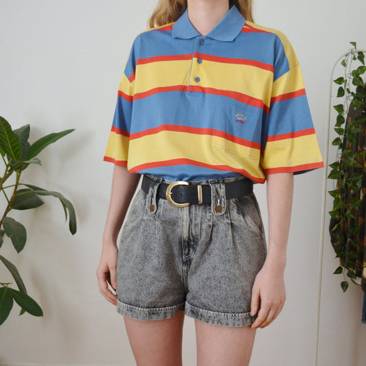 Vintage Stripe Polo Top 2XL