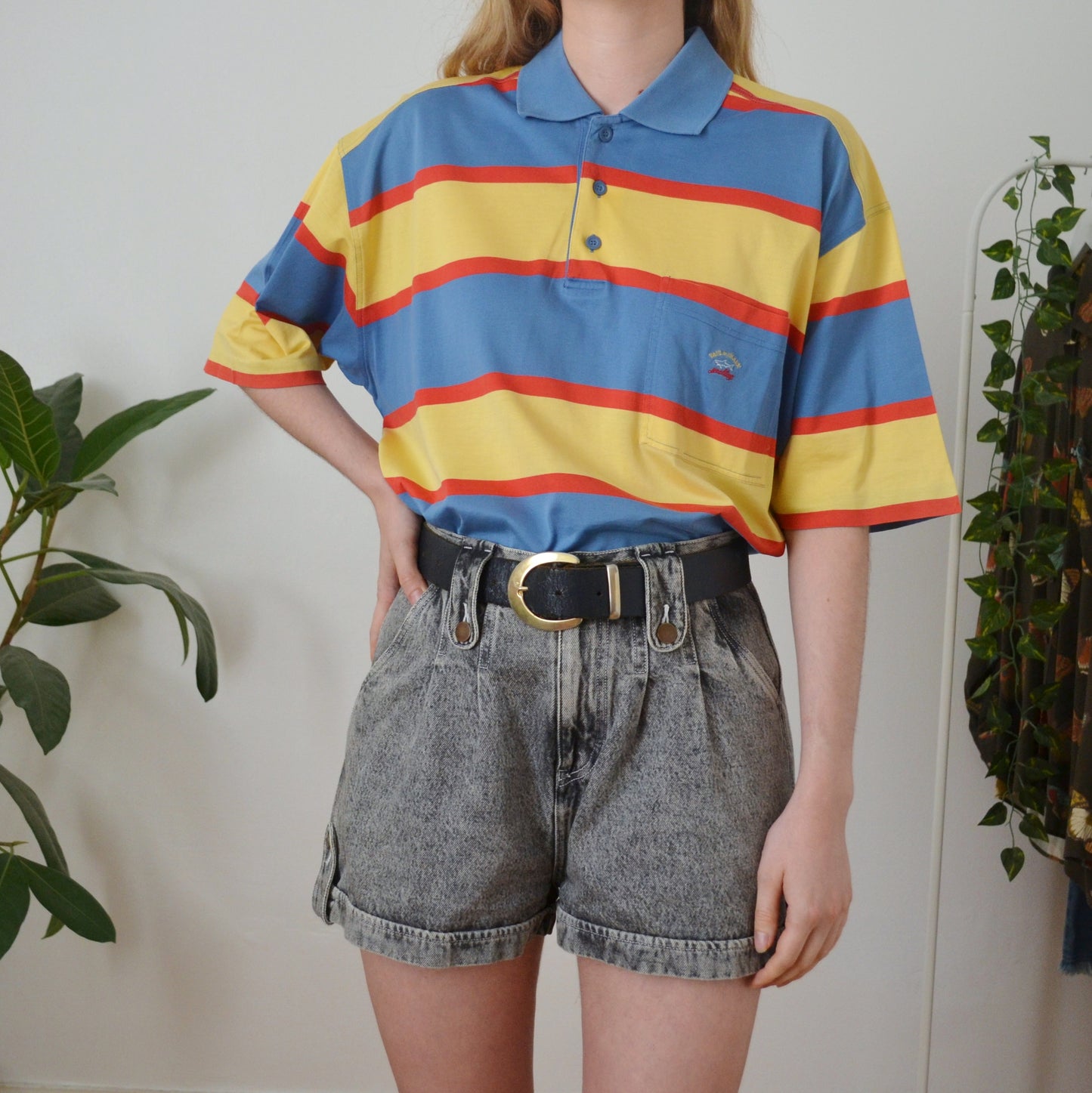 Vintage Stripe Polo Top 2XL