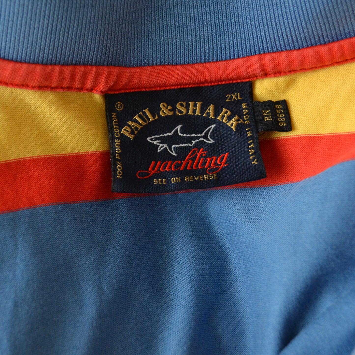 Vintage Stripe Polo Top 2XL
