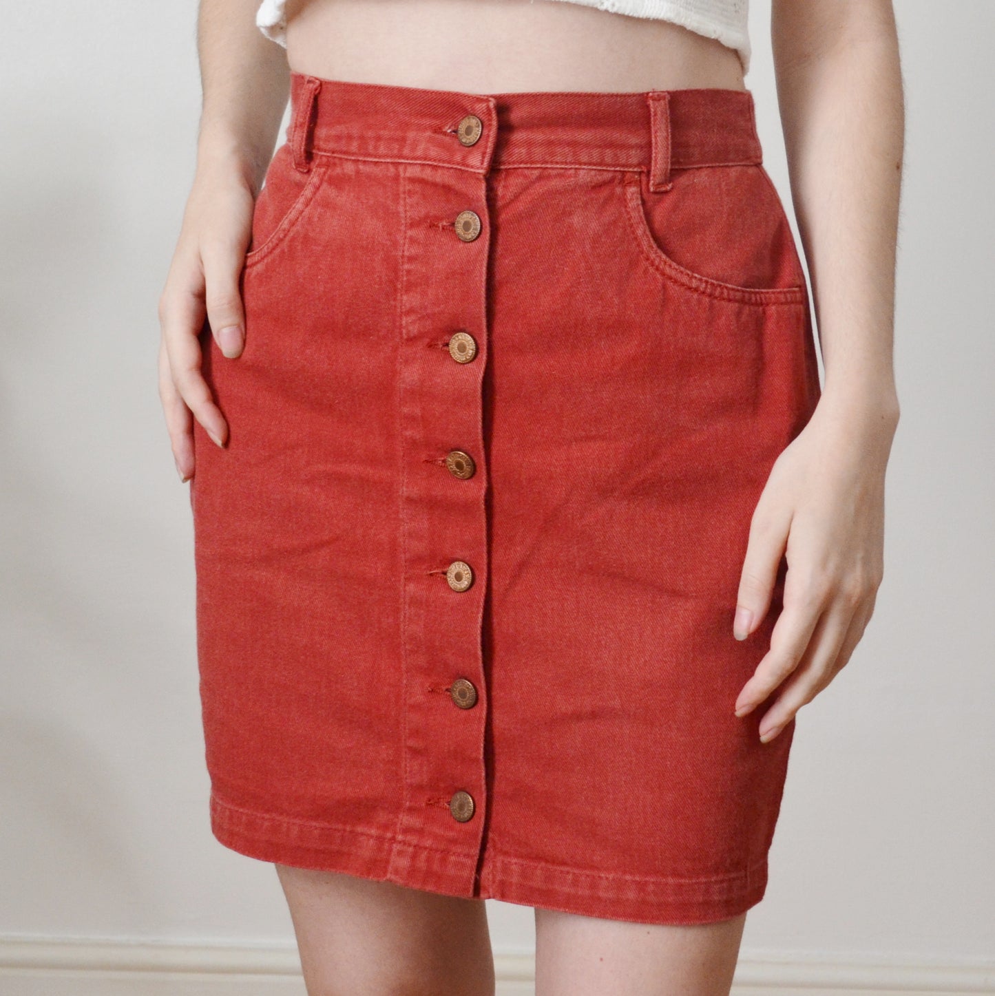 Brick red skirt uk 8
