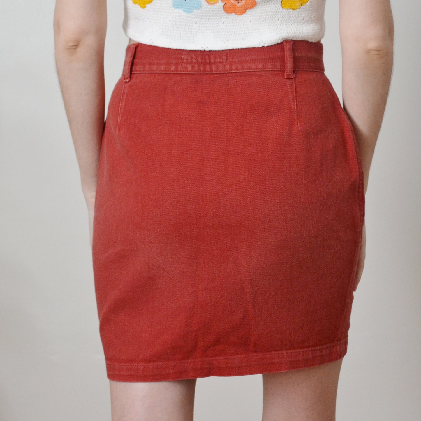 Brick red skirt uk 8