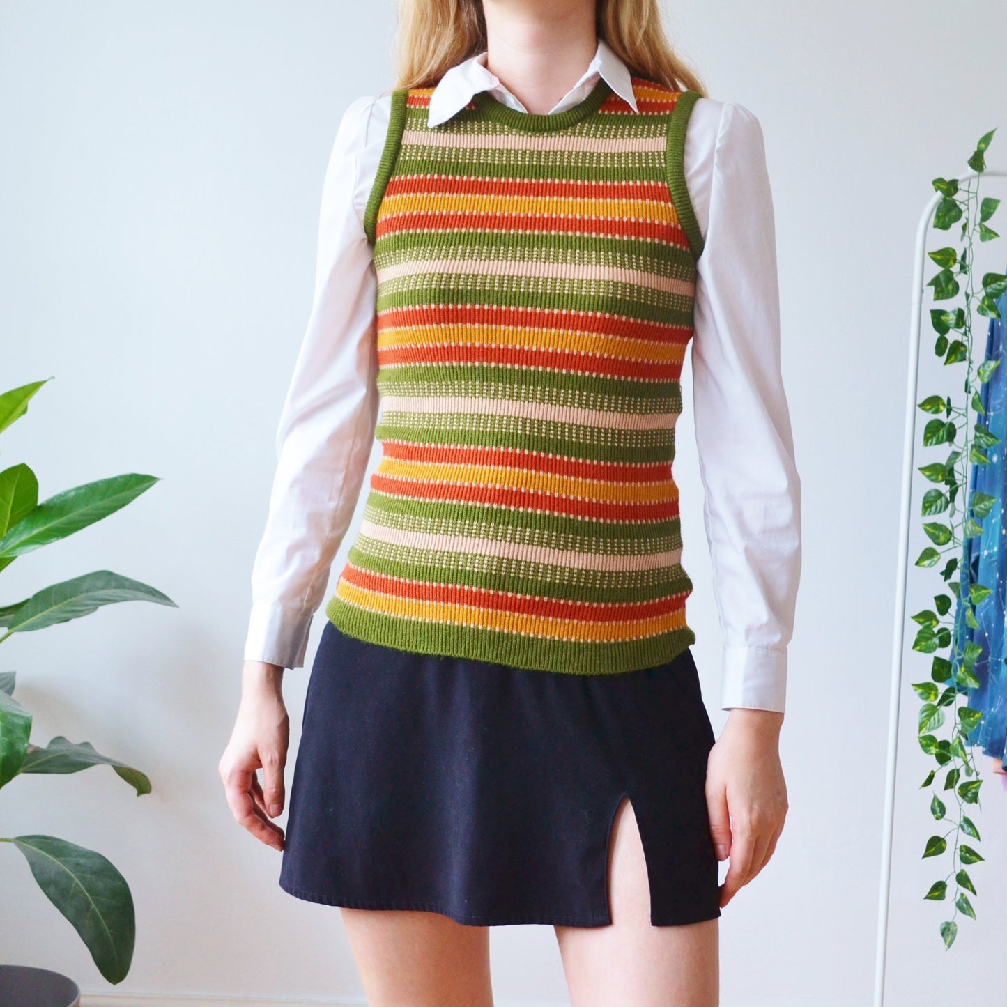 Stripe sweater vest XS