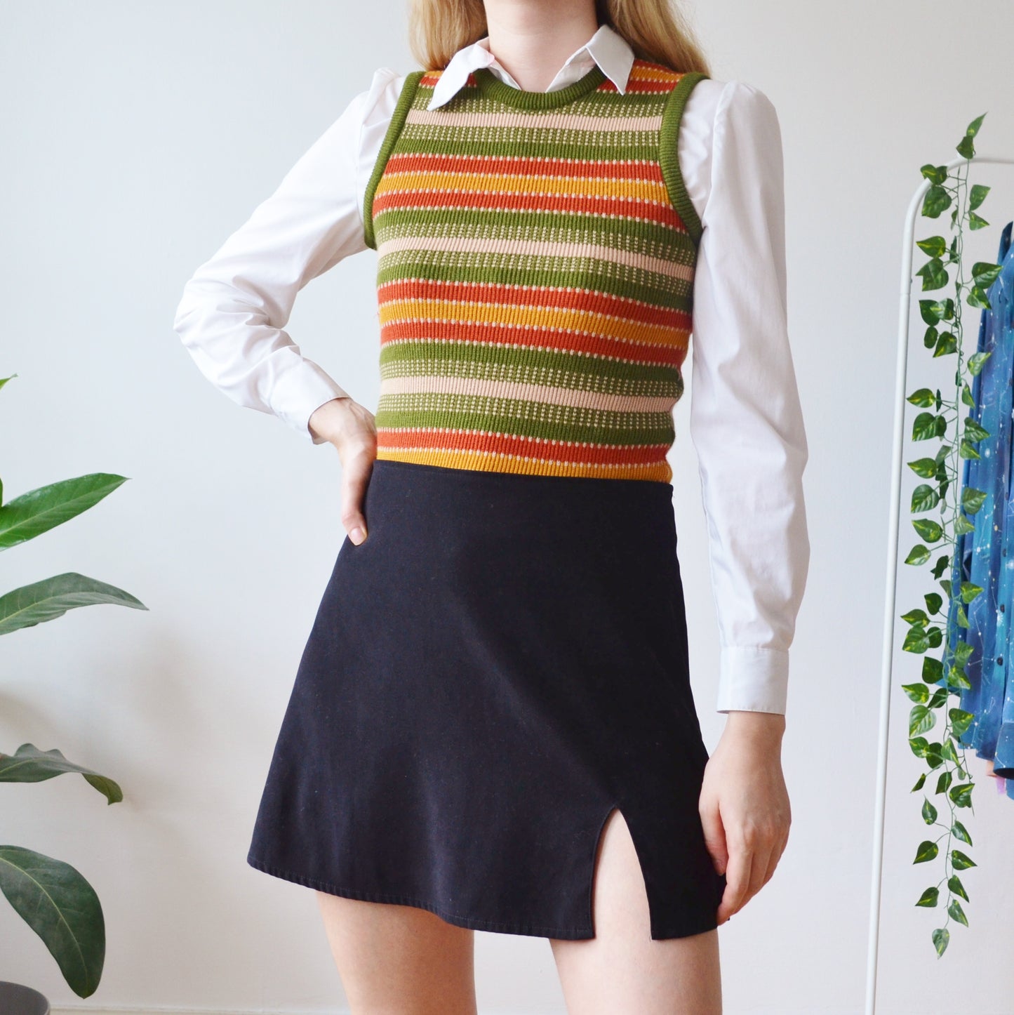 Stripe sweater vest XS