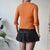 Orange mesh top M