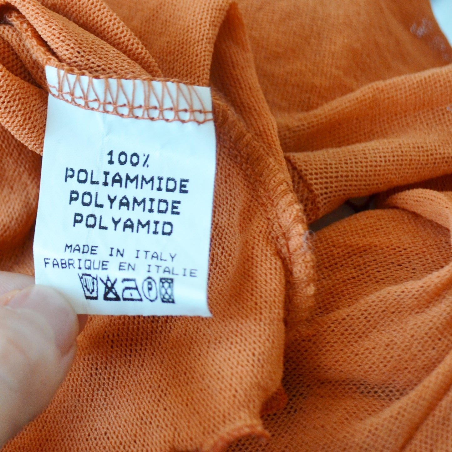 Orange mesh top M