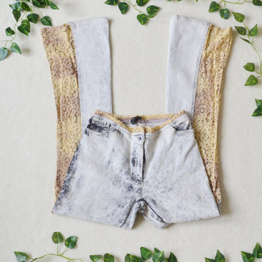 Lace panel jeans uk 6