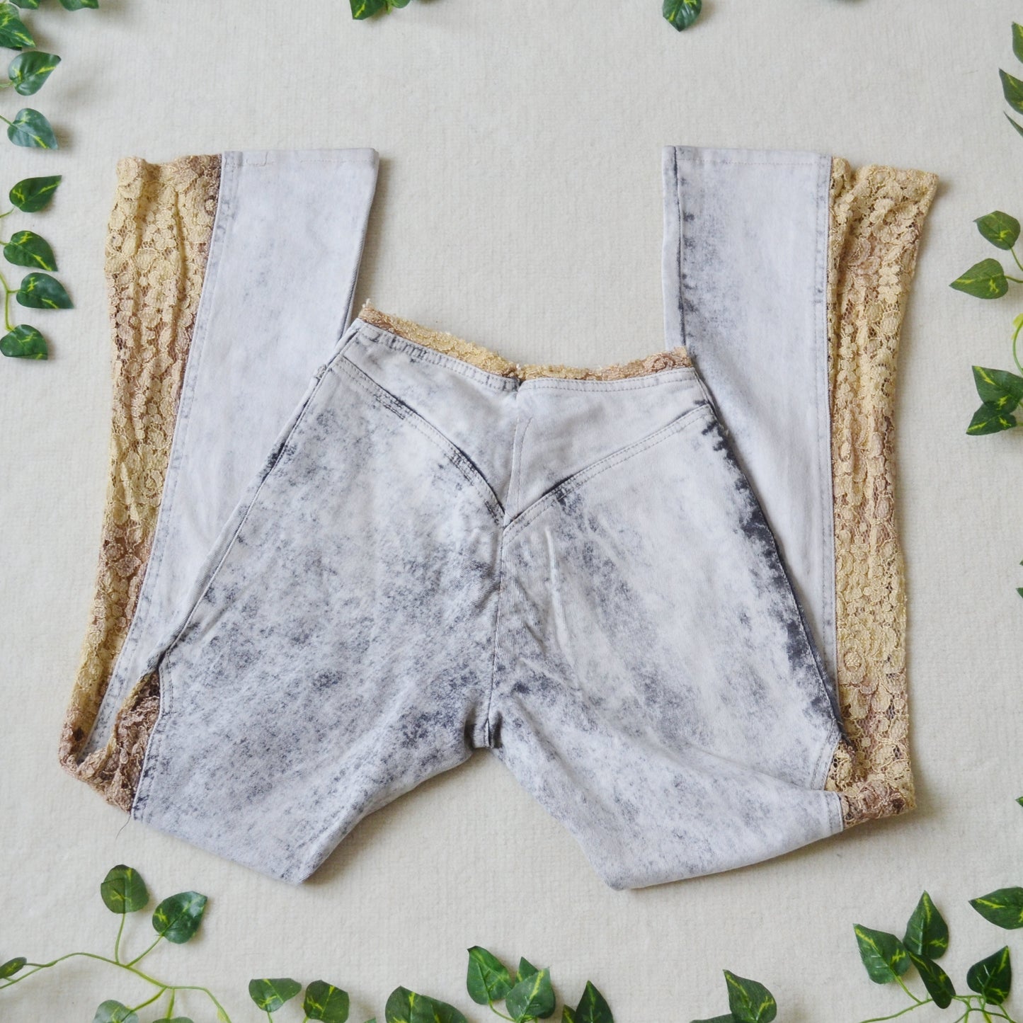 Lace panel jeans uk 6