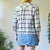 Plaid blouse uk 12