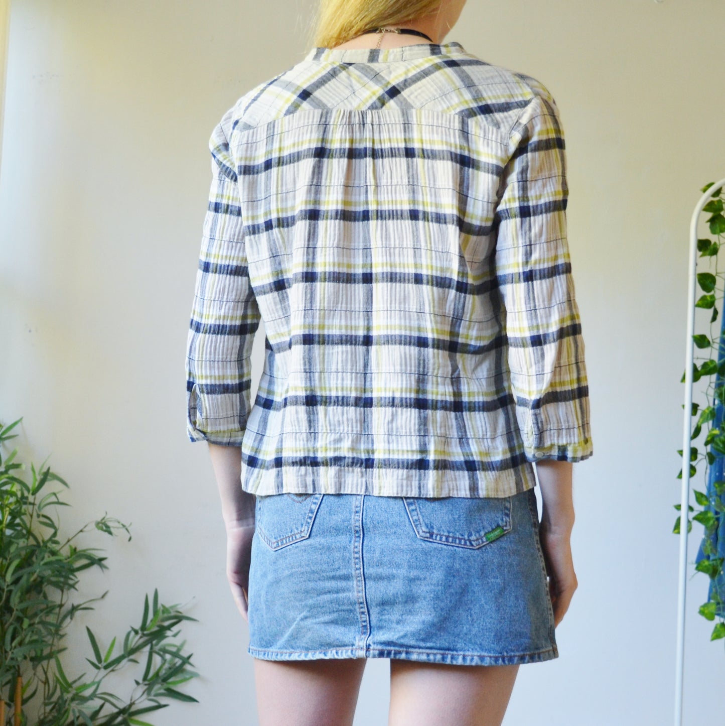Plaid blouse uk 12