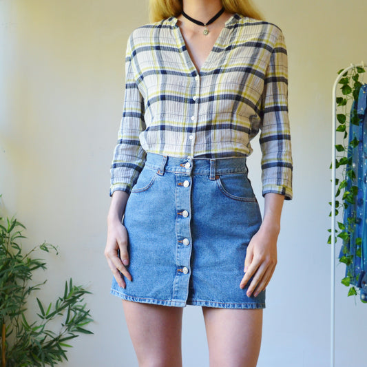 Plaid blouse uk 12