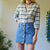 Plaid blouse uk 12