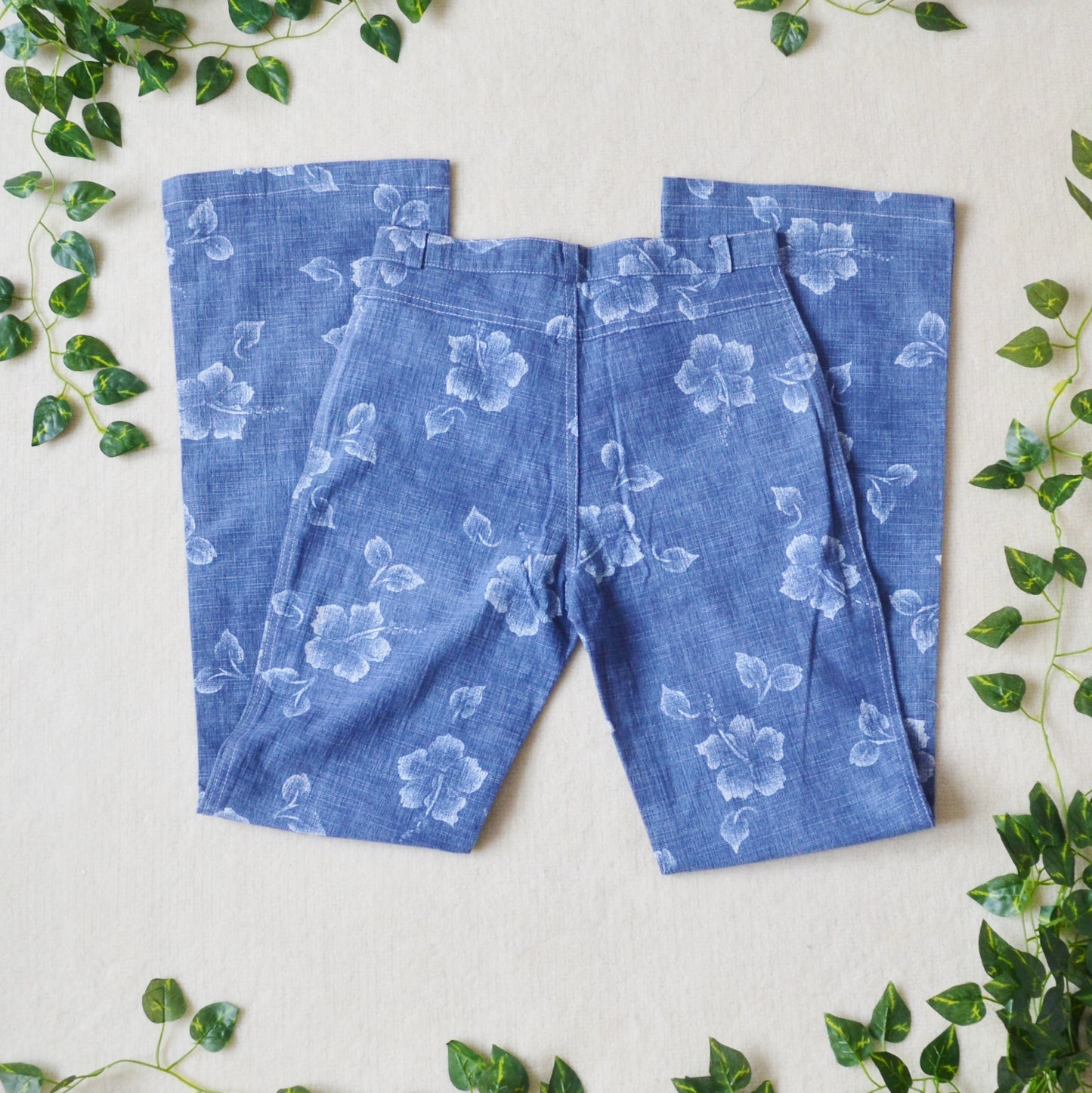 Floral flare trousers uk 6