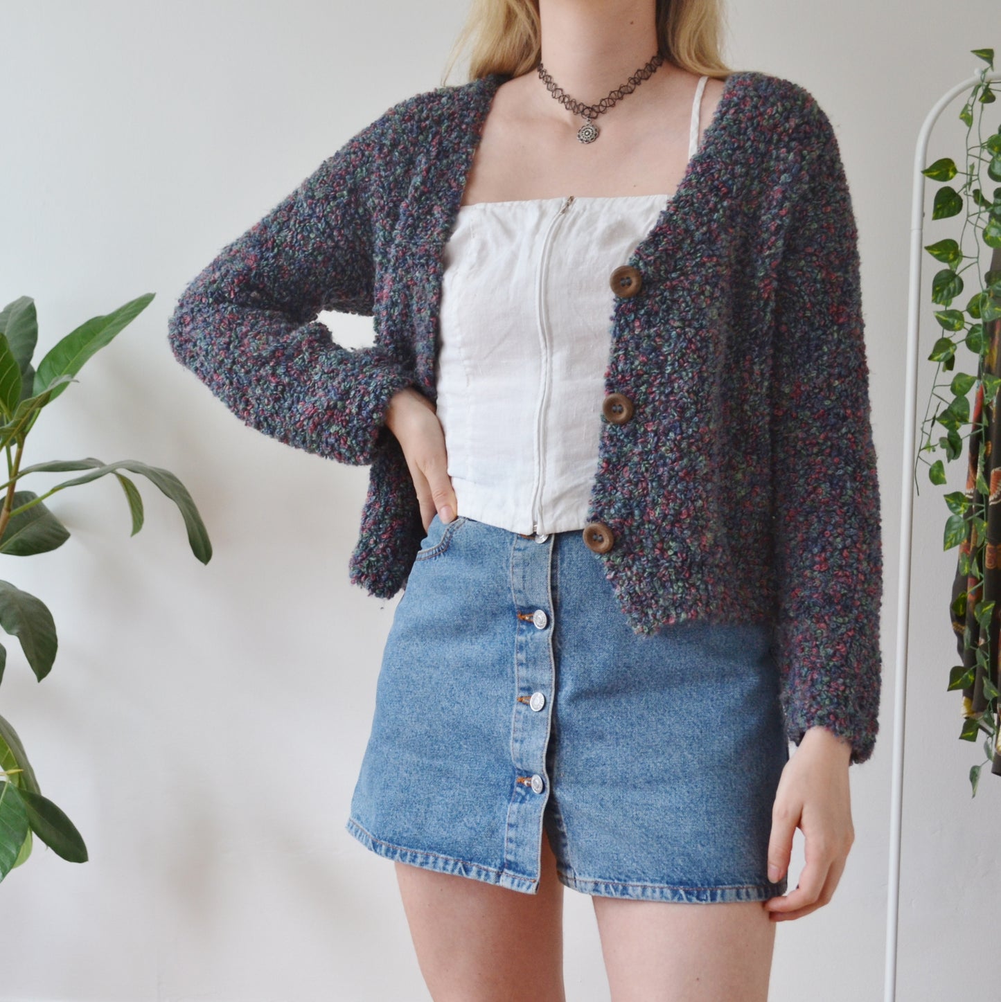 Vintage Textured Cardigan M