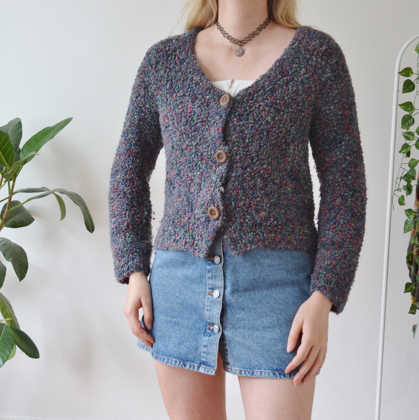 Vintage Textured Cardigan M