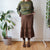 Vintage Brown Midi Skirt 16