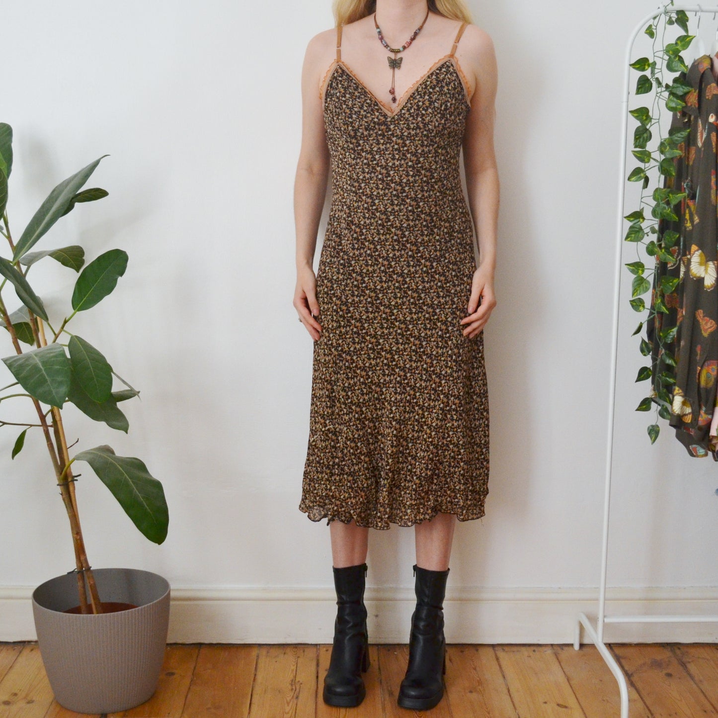 Vintage Floral Dress L