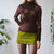 Vintage Brown Roll Neck Top S